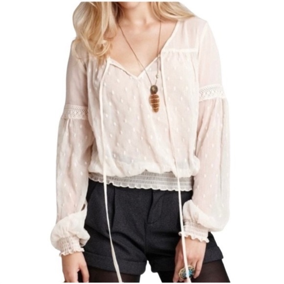 Free People sheer dotted blouse - Picture 1 of 8